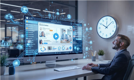 Team collaborating on content